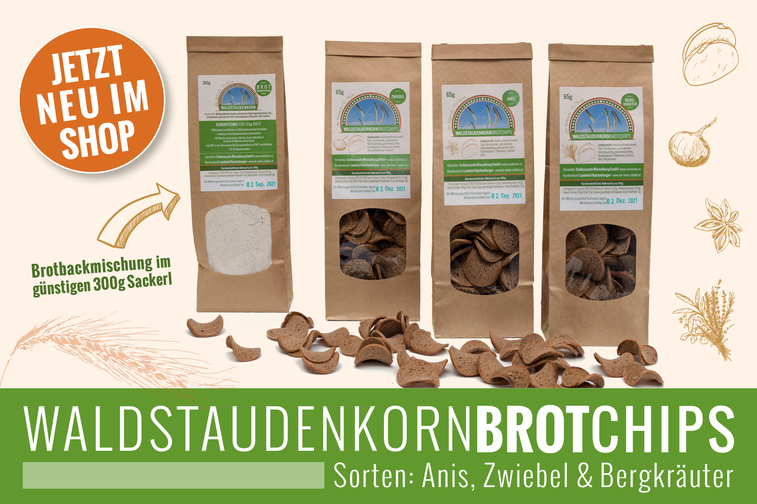 Neu im Shop Waldstaudenkorn Brotchips