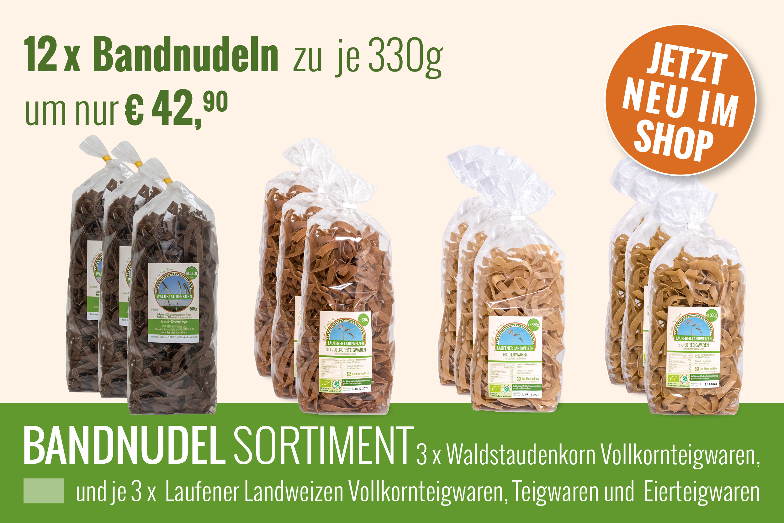 Bandnudel Sortiment im Paket Bandnudel Sortiment im Paket