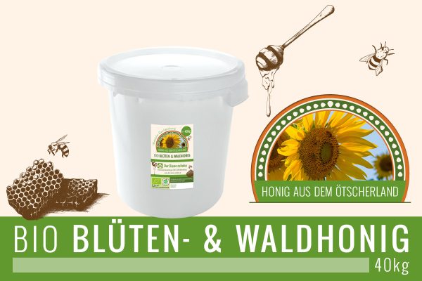 40kg Bio BLÜTEN- & WALDHONIG – Bild 3