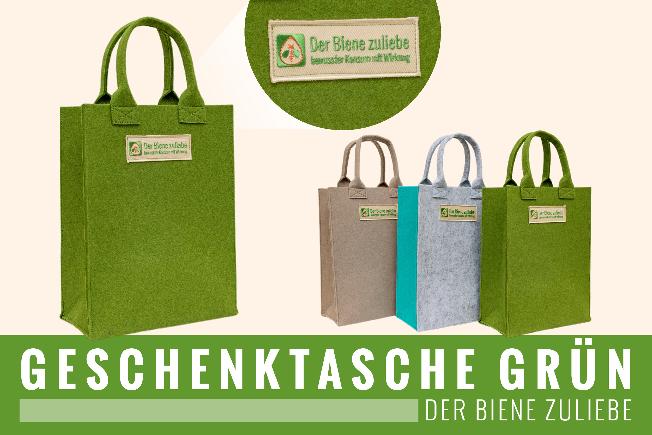 Geschenktasche Der Biene zuliebe (grün)